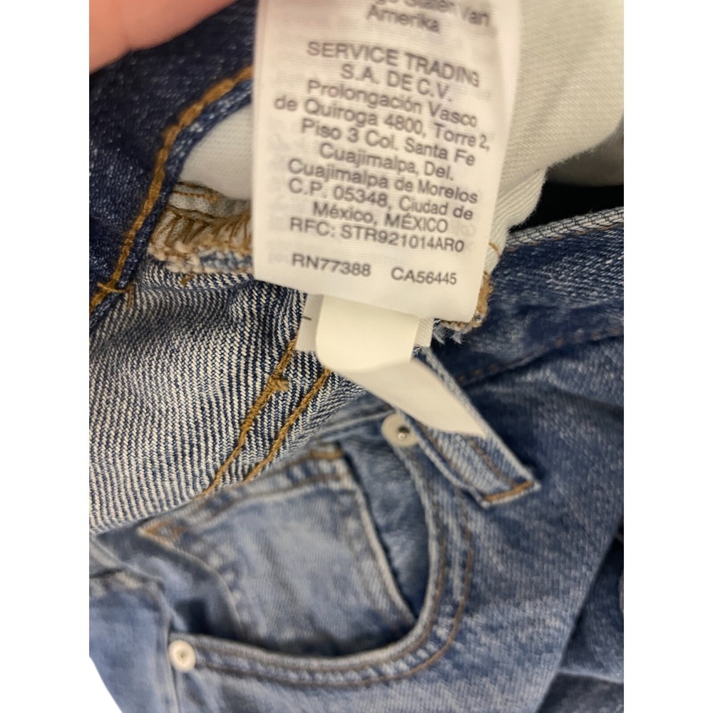 Madewell Button Skirt Size M Blue Rigid Denim A-Line Mini Cut Off Frayed Cotton - Picture 10 of 15